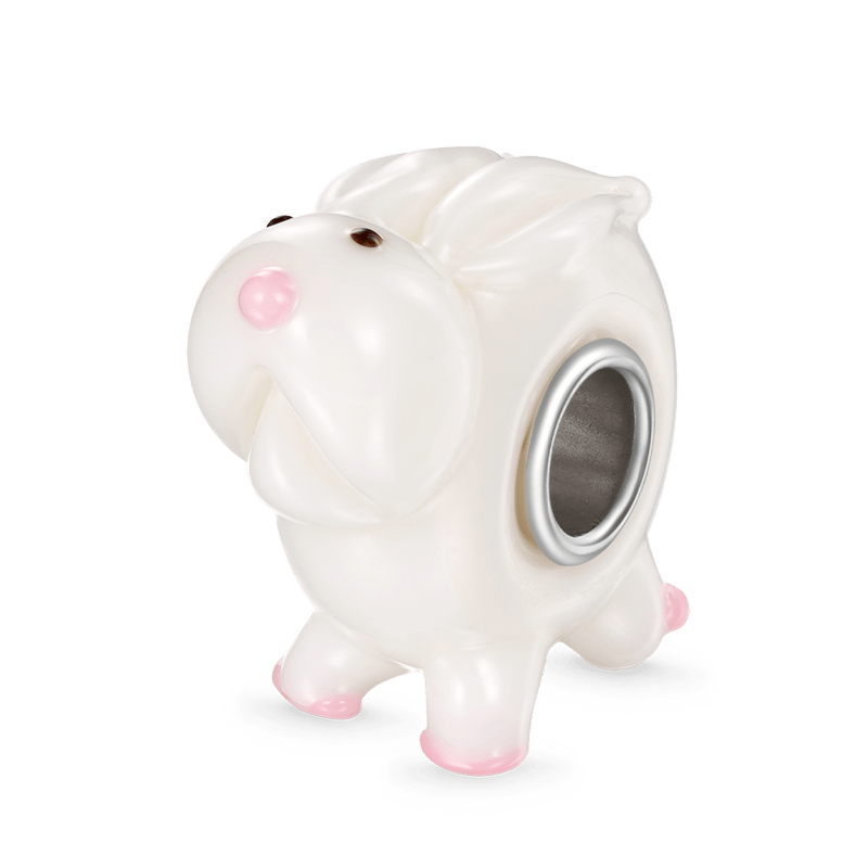 白兔琉璃珠飾 image number 0