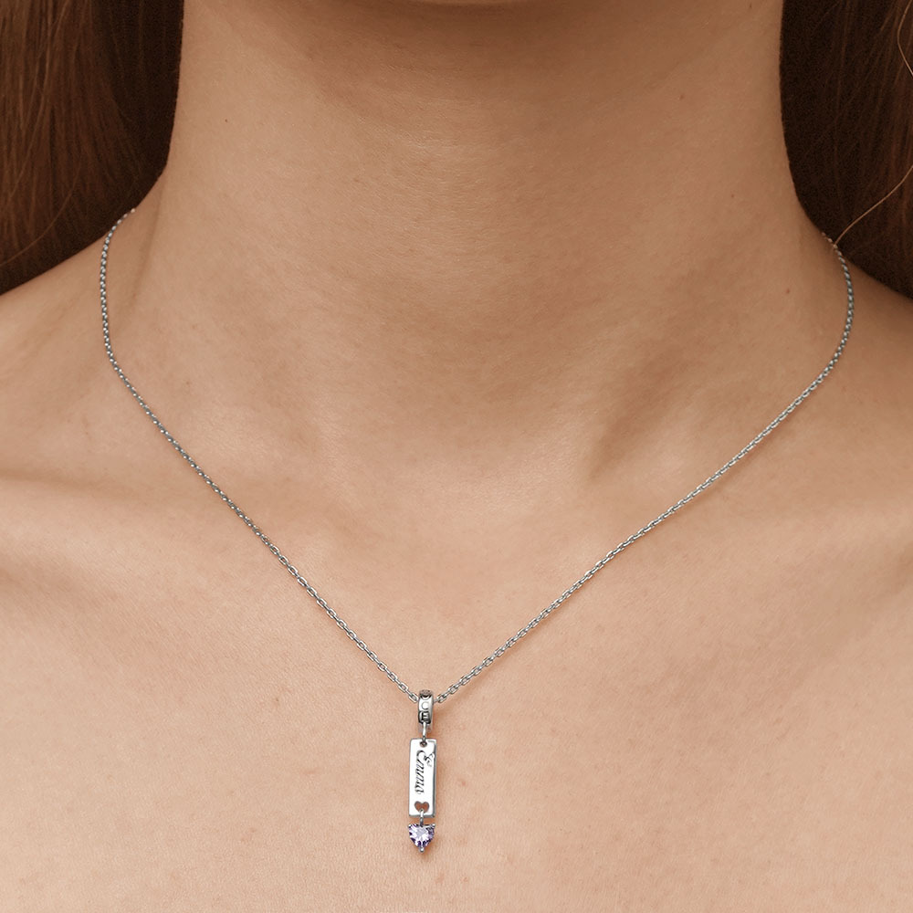 條形生日石可雕刻吊墜 image number 7