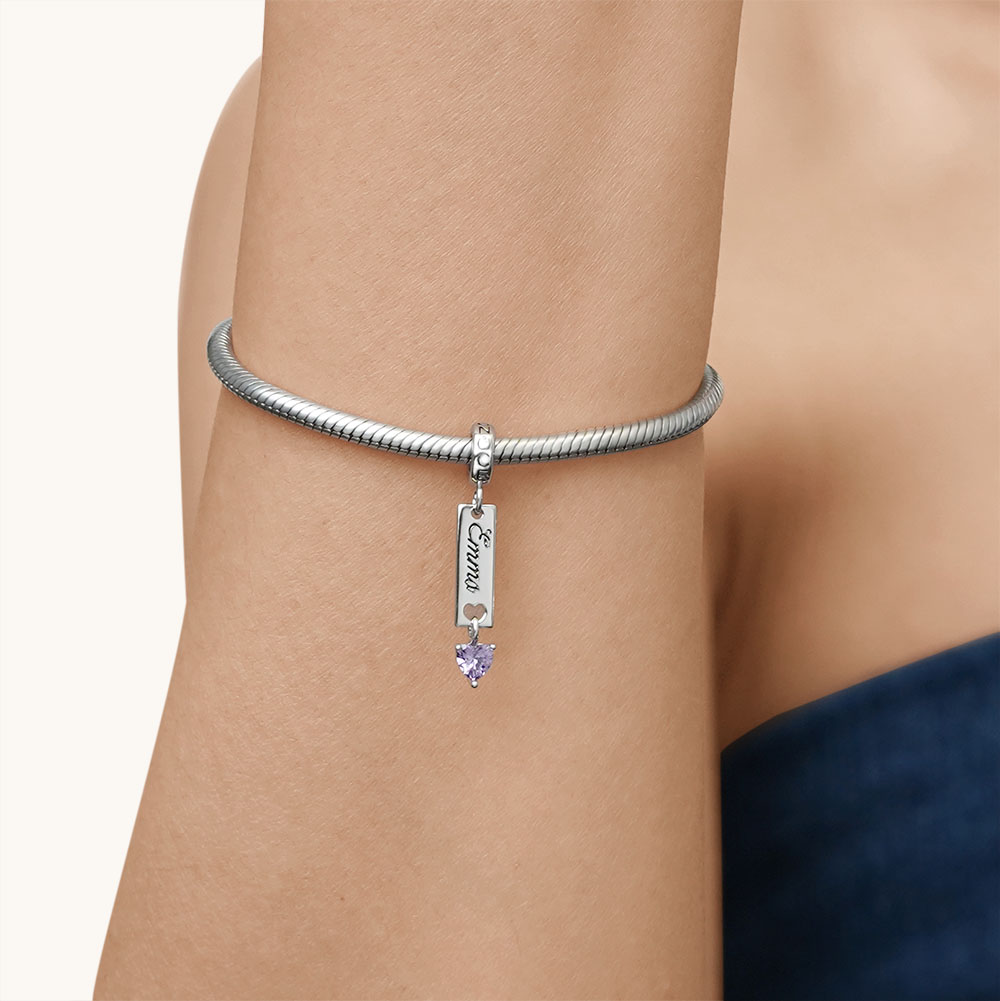 條形生日石可雕刻吊墜 image number 5