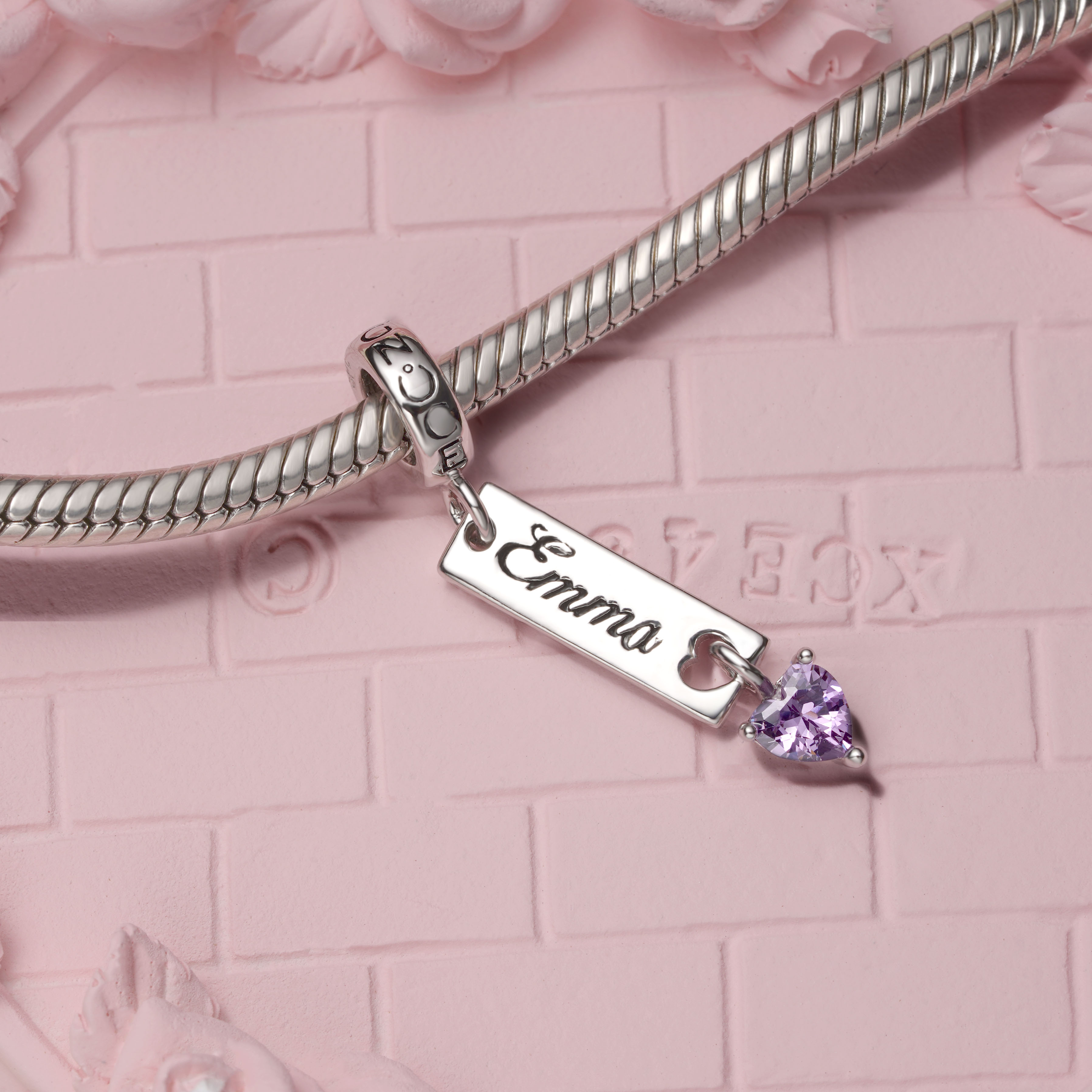 條形生日石可雕刻吊墜 image number 3