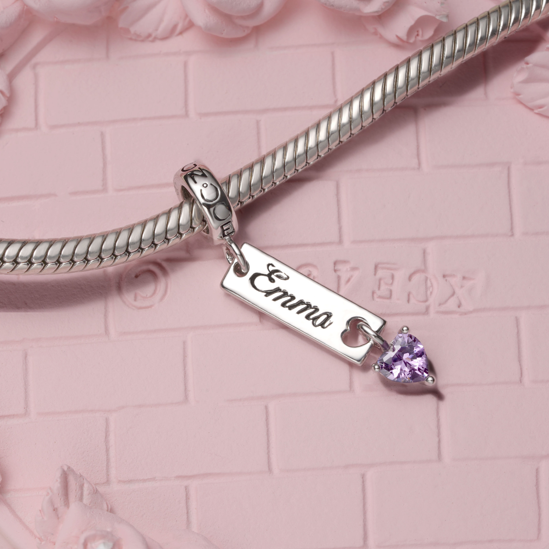 條形生日石可雕刻吊墜 image number 3