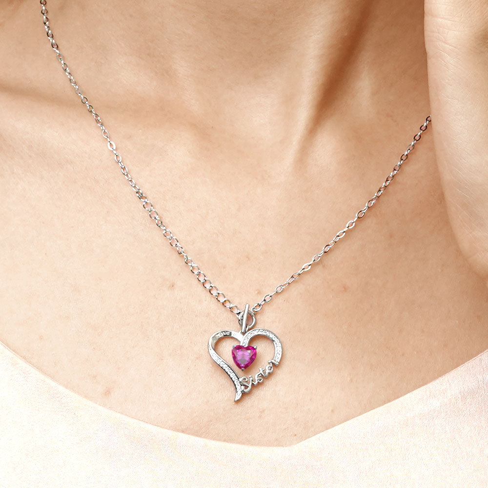 Sister Birthstone Necklace image number 3