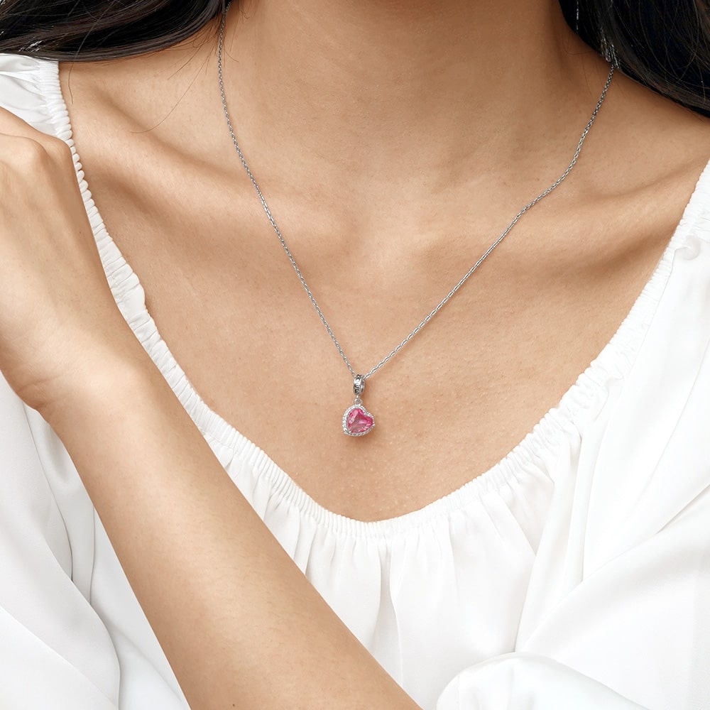 漸變粉色心形吊墜 image number 4