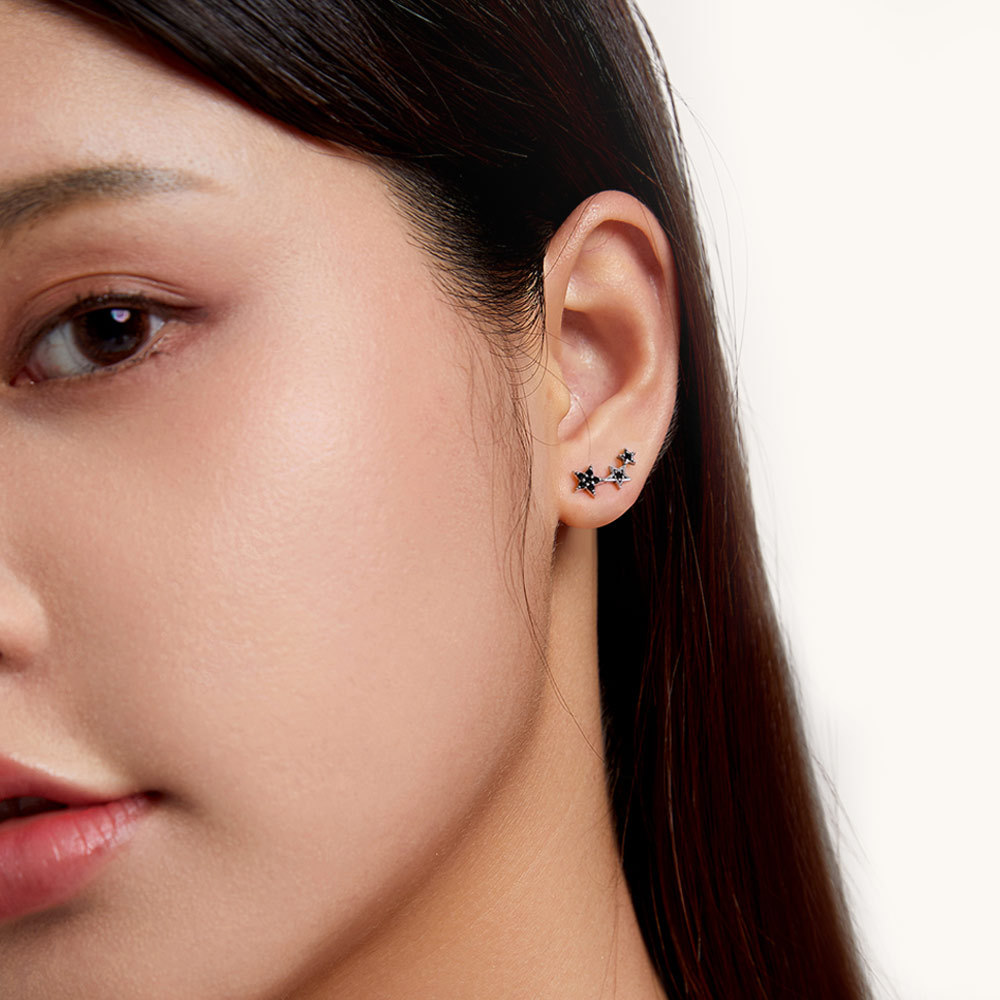 黑色星星耳環 image number 3