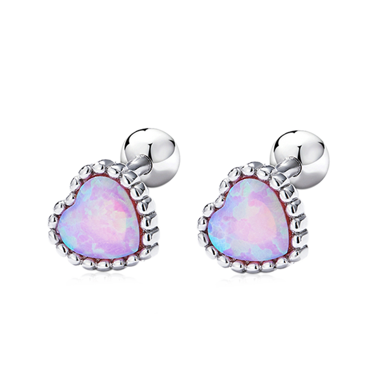 澳洲寶石心形耳環 image number 3