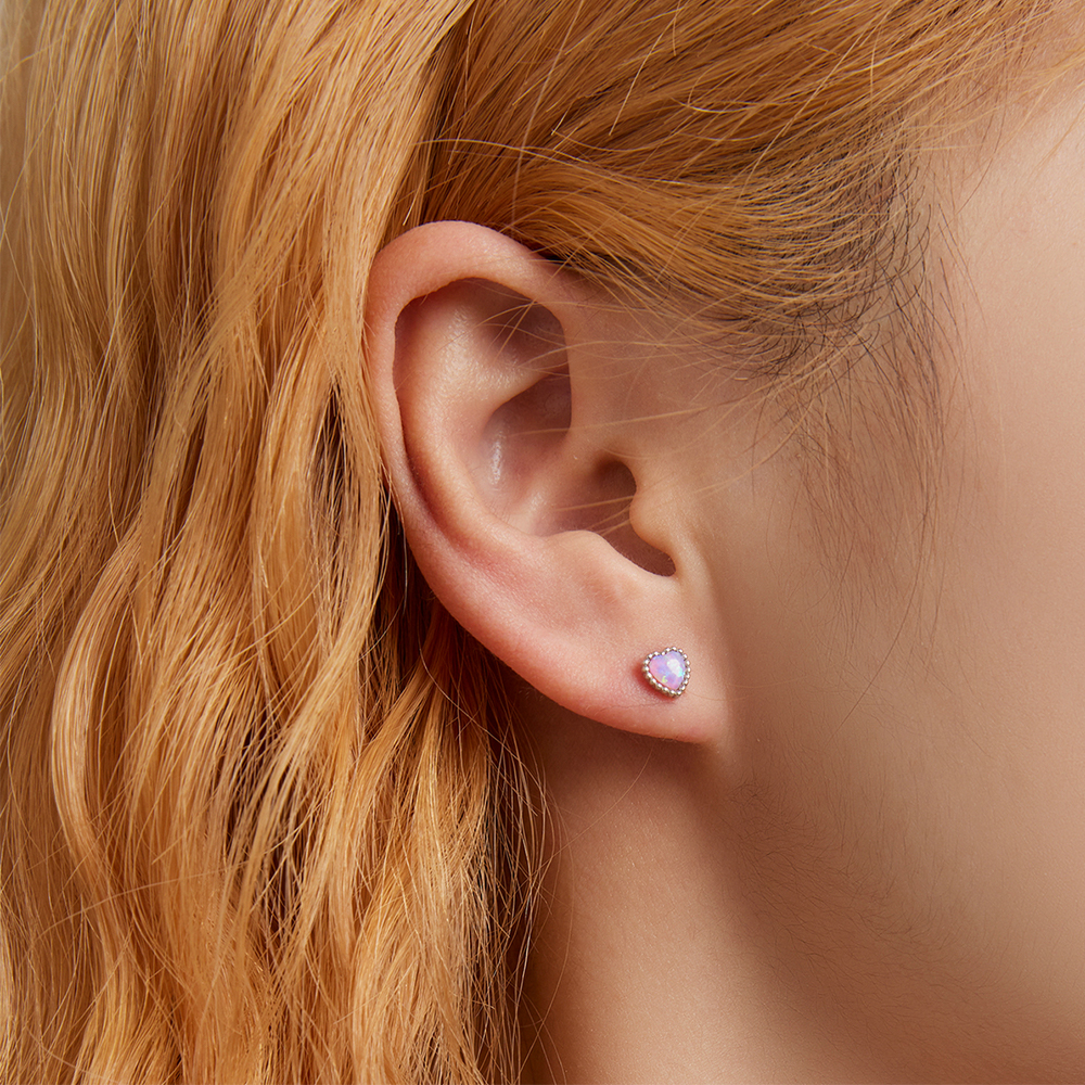 澳洲寶石心形耳環 image number 5