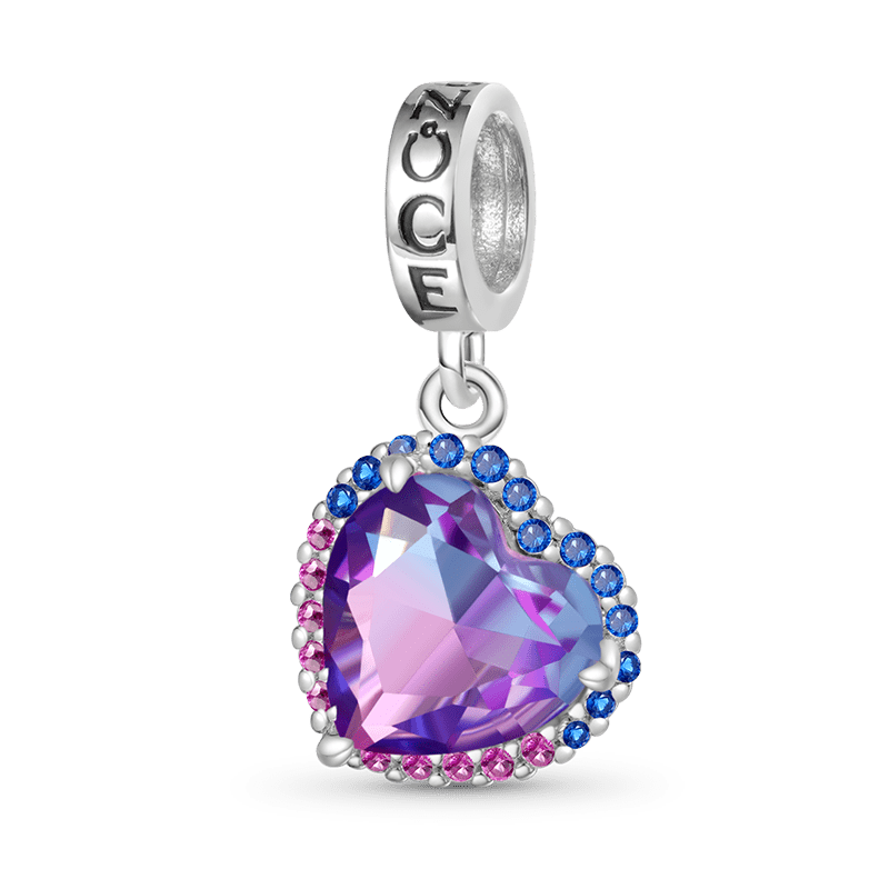 深紫心形吊墜 image number 0