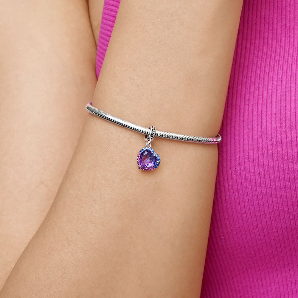 深紫心形吊墜 image number 4