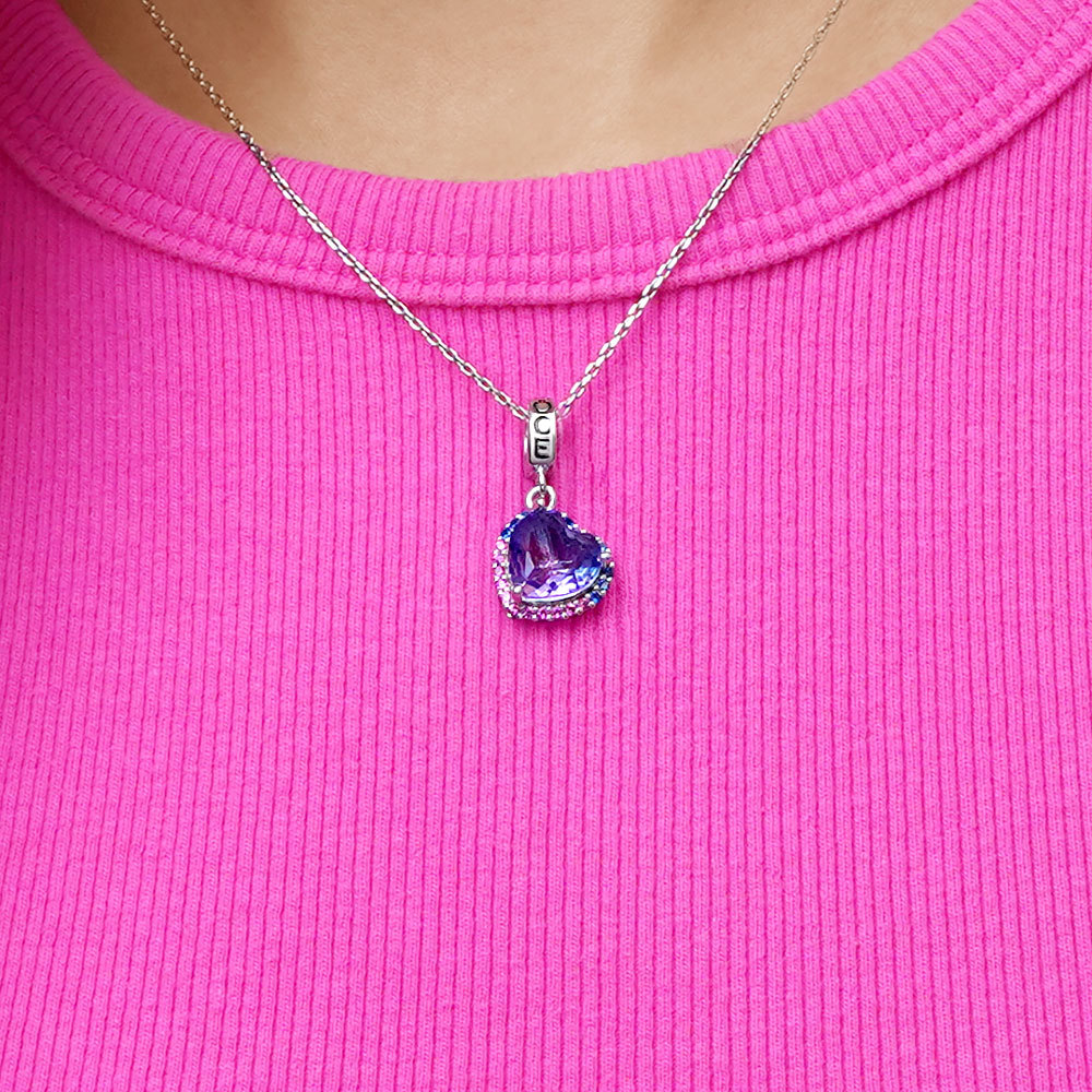 深紫心形吊墜 image number 6