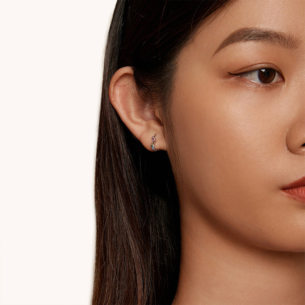 彩虹心形耳環 image number 3