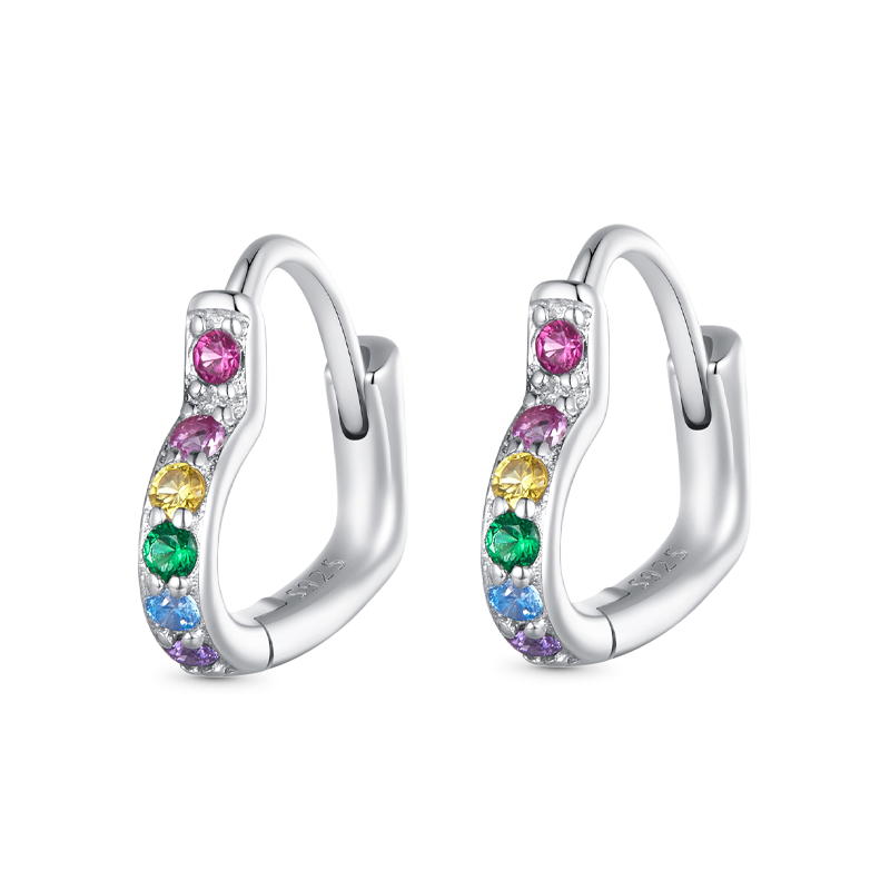 彩虹心形耳環 image number 0