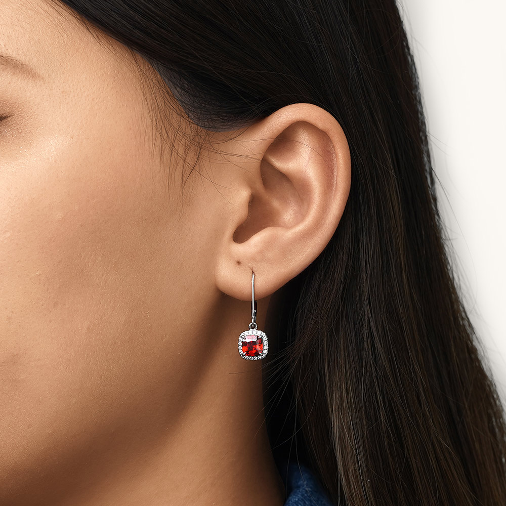 方形生日石耳環 image number 4