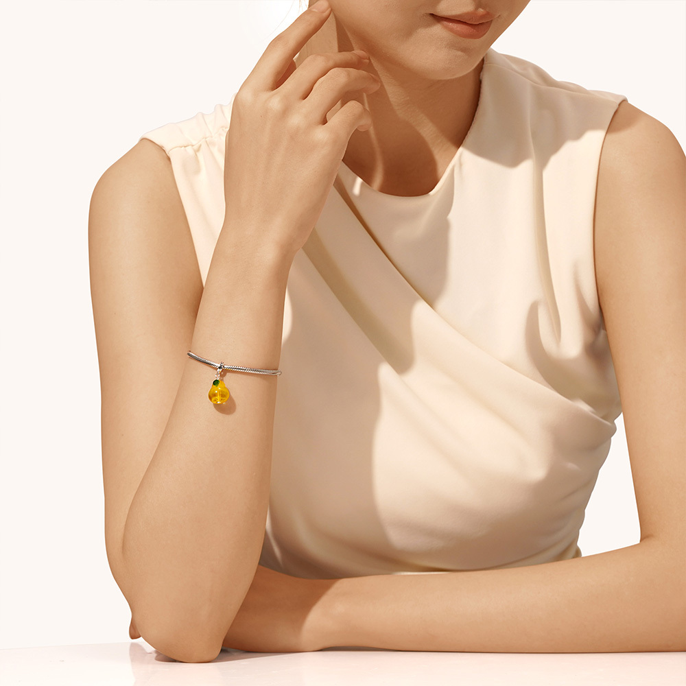 橙色梨形吊墜 image number 5