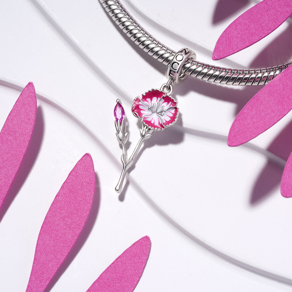 一月生日花康乃馨吊墜 image number 2