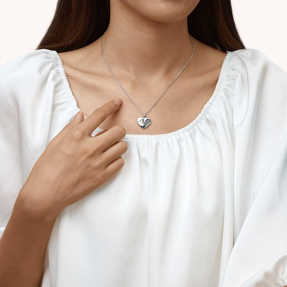 可雕刻心形项链 image number 2