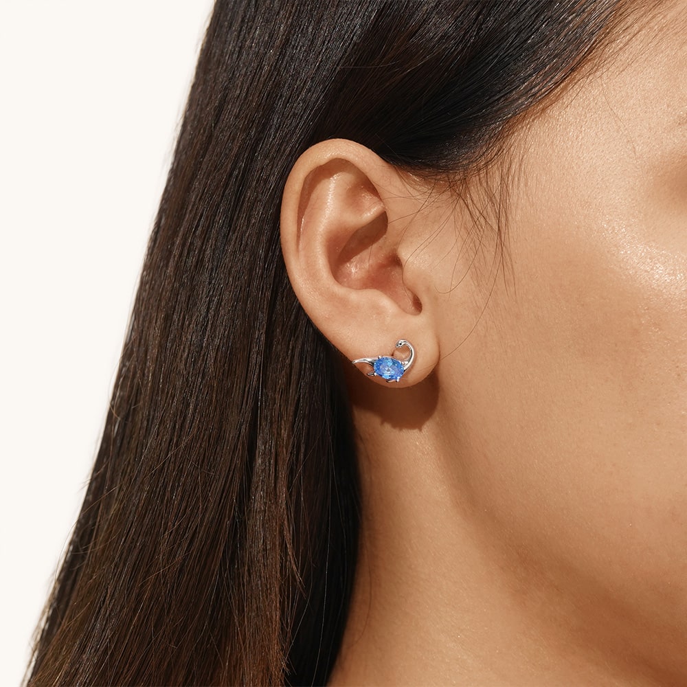 蛇頸龍耳環 image number 2