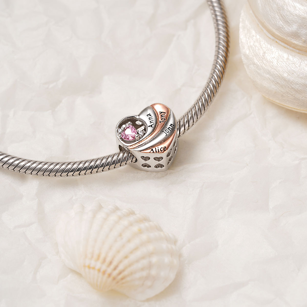 家庭愛心雕刻珠飾 image number 3