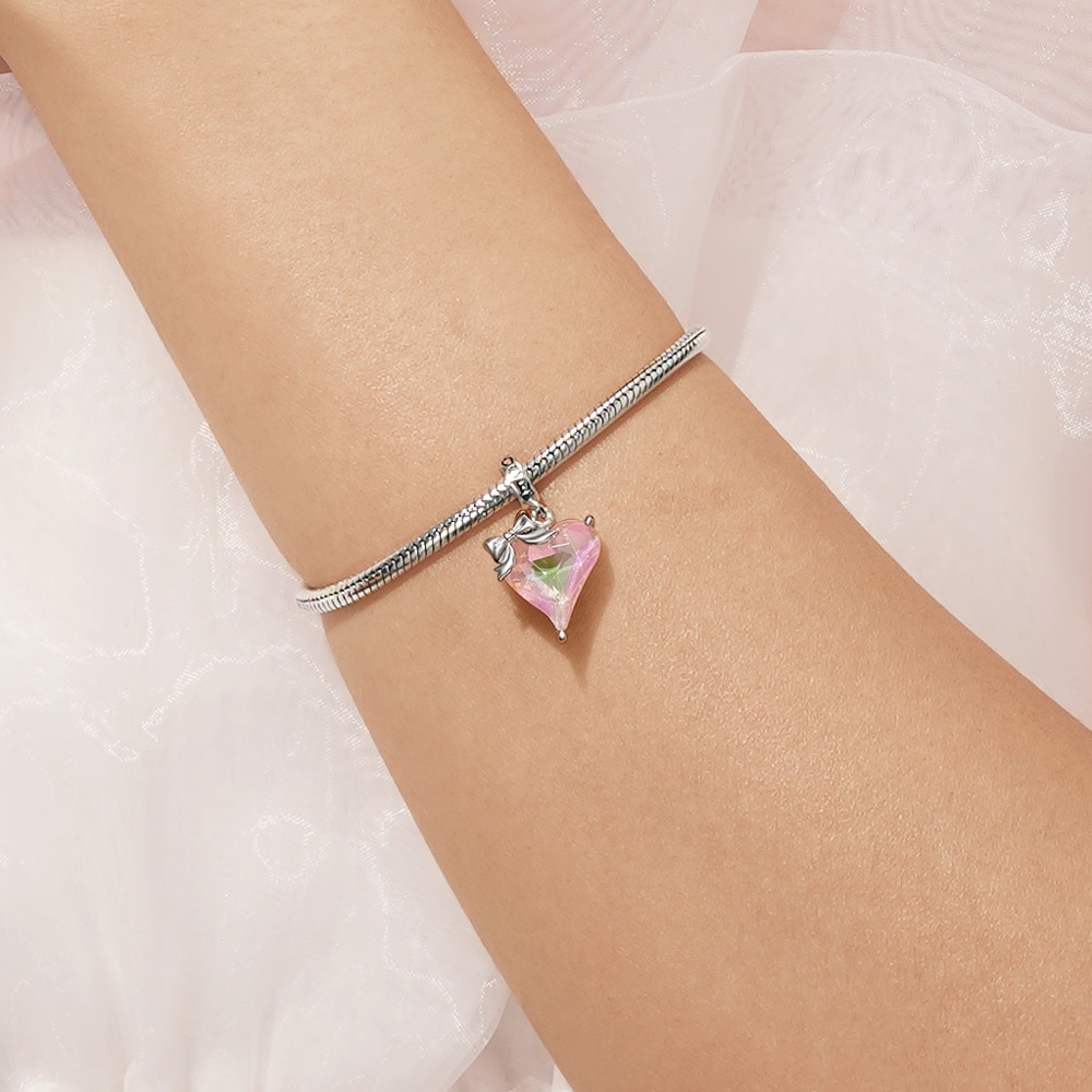 粉紅色歪心吊墜 image number 6