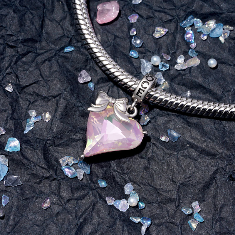 粉紅色歪心吊墜 image number 2