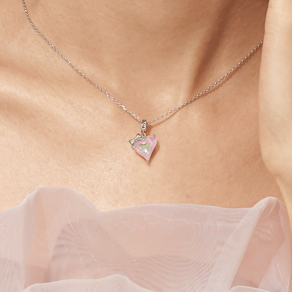 粉紅色歪心吊墜 image number 4