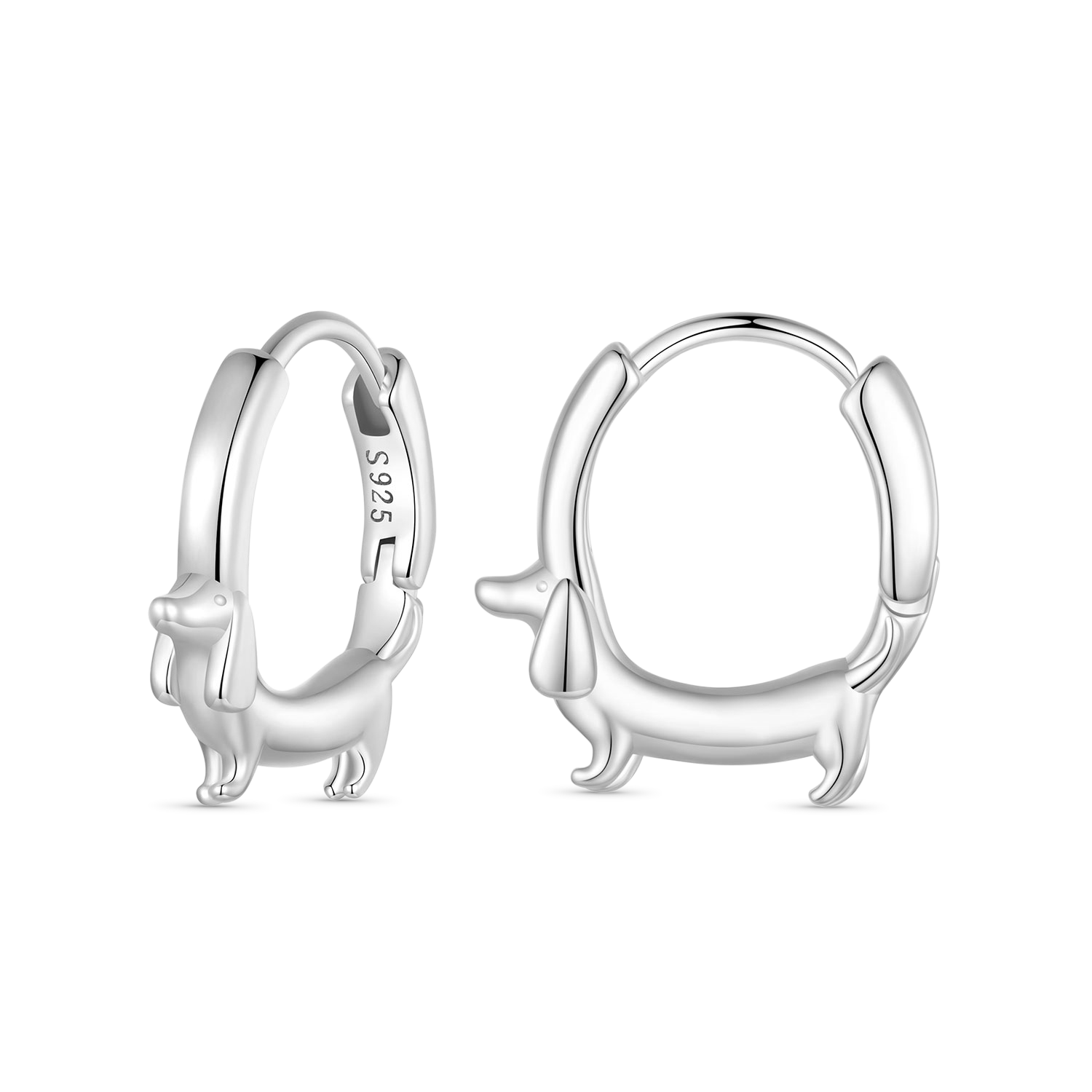 臘腸狗圈形耳環 image number 0