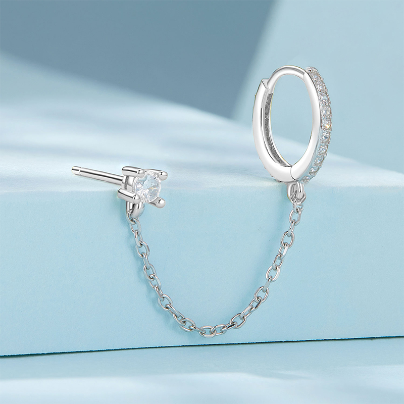 穿鏈器圈形耳環 image number 1