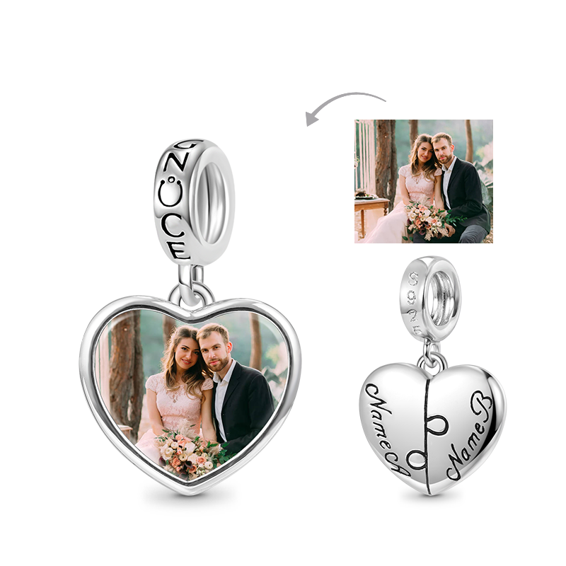 可雕刻心形照片吊墜 image number 0