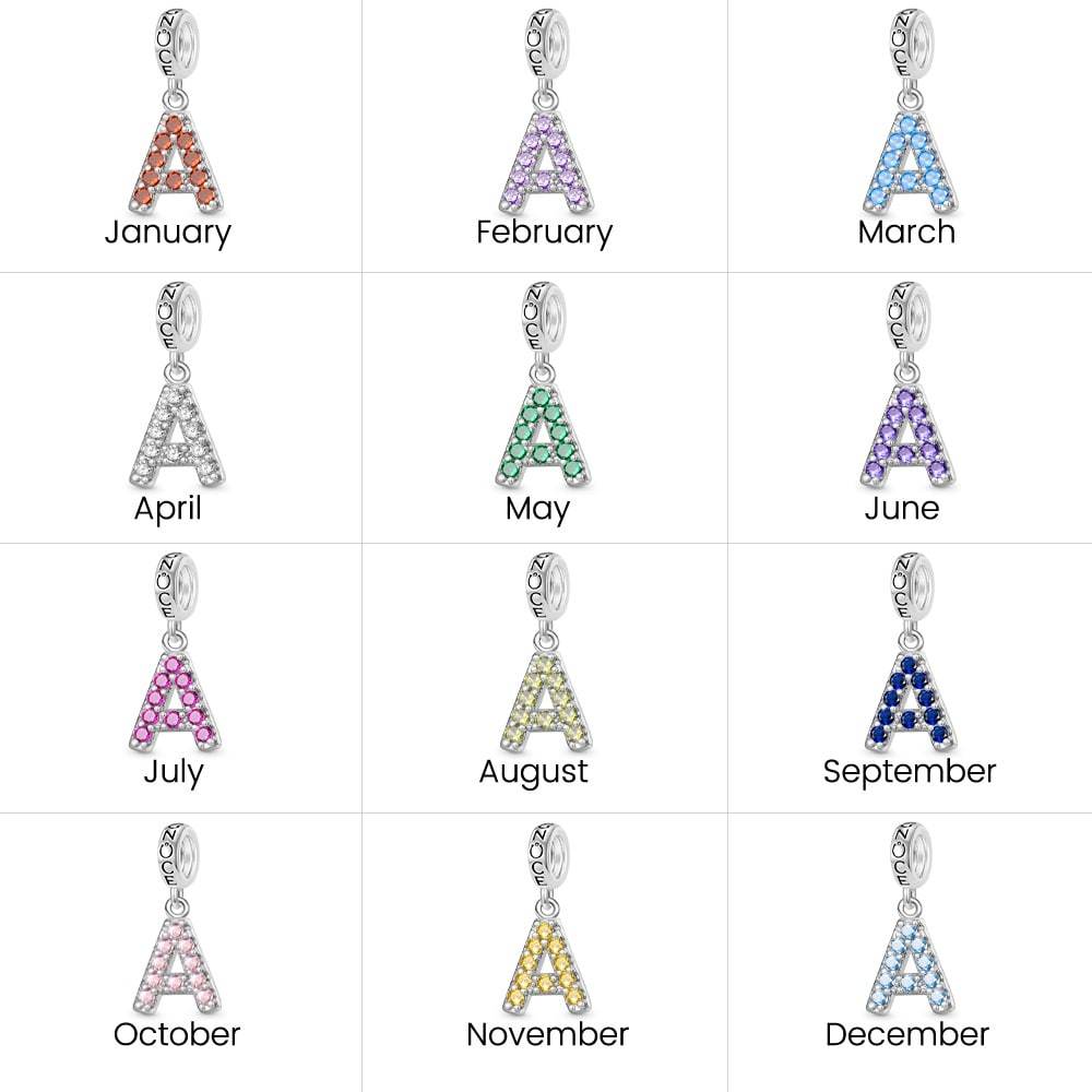 可雕刻首字母生日石吊墜 image number 6