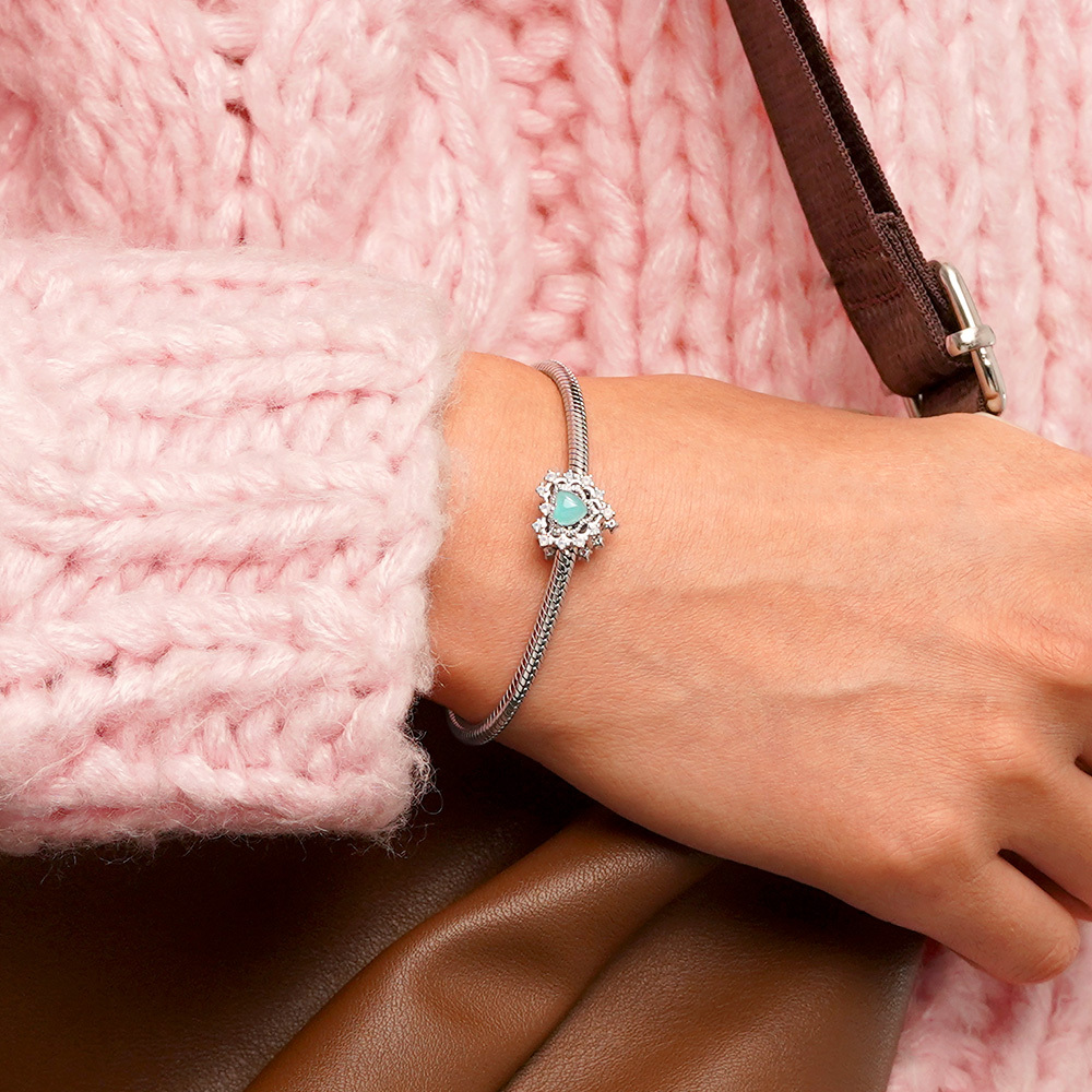 復古藍色心形珠飾 image number 3