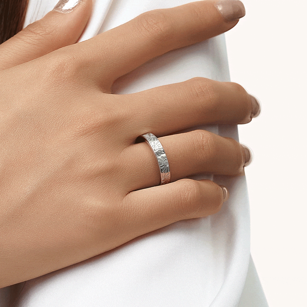 銀色太陽環戒指 image number 4