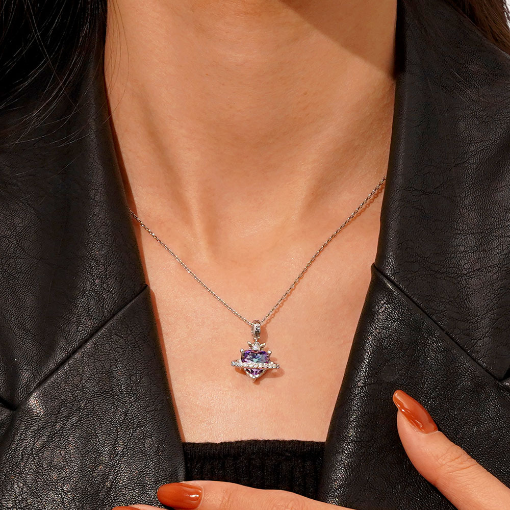 星球皇冠心形吊墜 image number 4