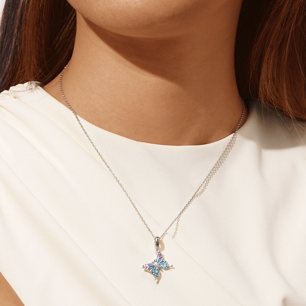 藍紫色蝴蝶吊墜 image number 4