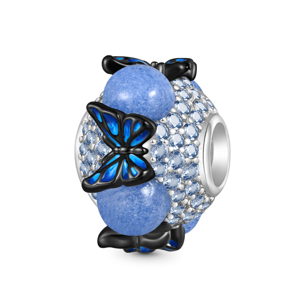 藍色蝴蝶圓形珠飾 image number 1