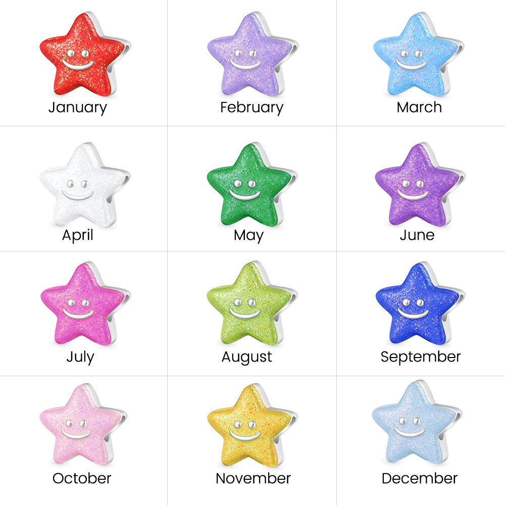 星星笑臉生日石珠飾 image number 6