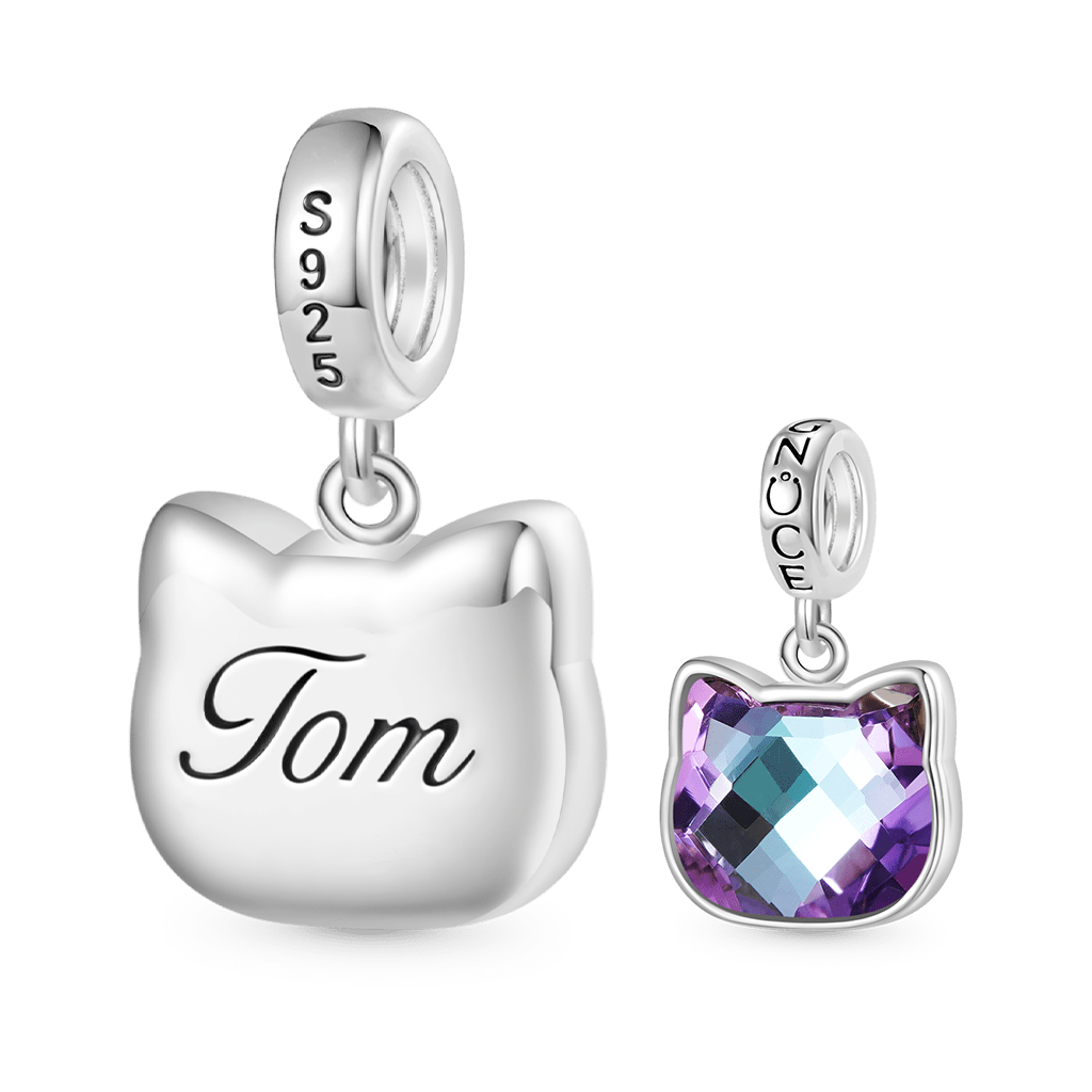 可雕刻貓咪頭珠飾 image number 1