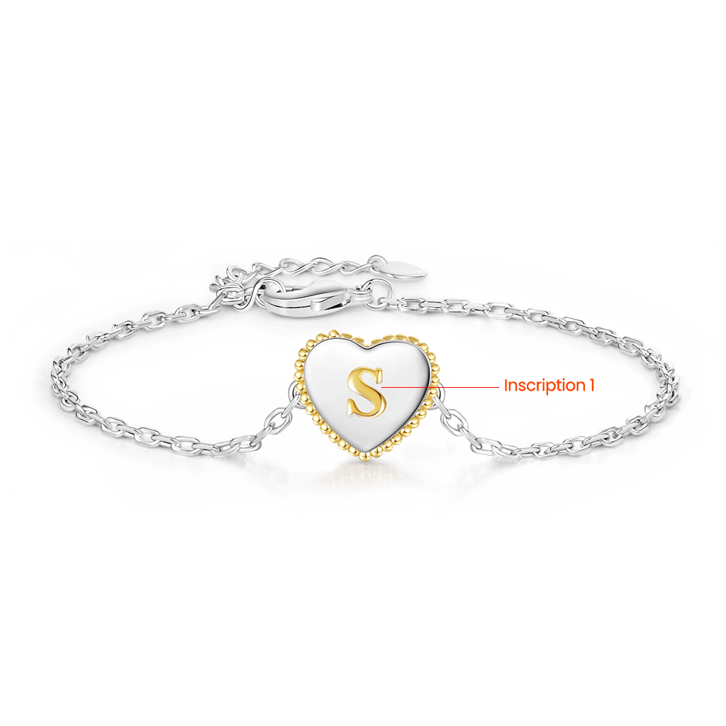個性化首字母心形手鍊 image number 1