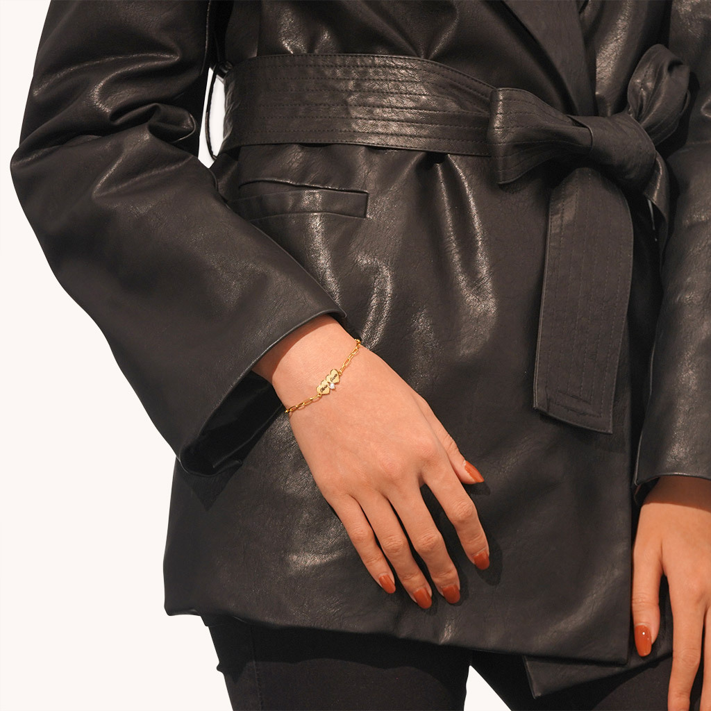 雙心可調式手鍊 image number 3