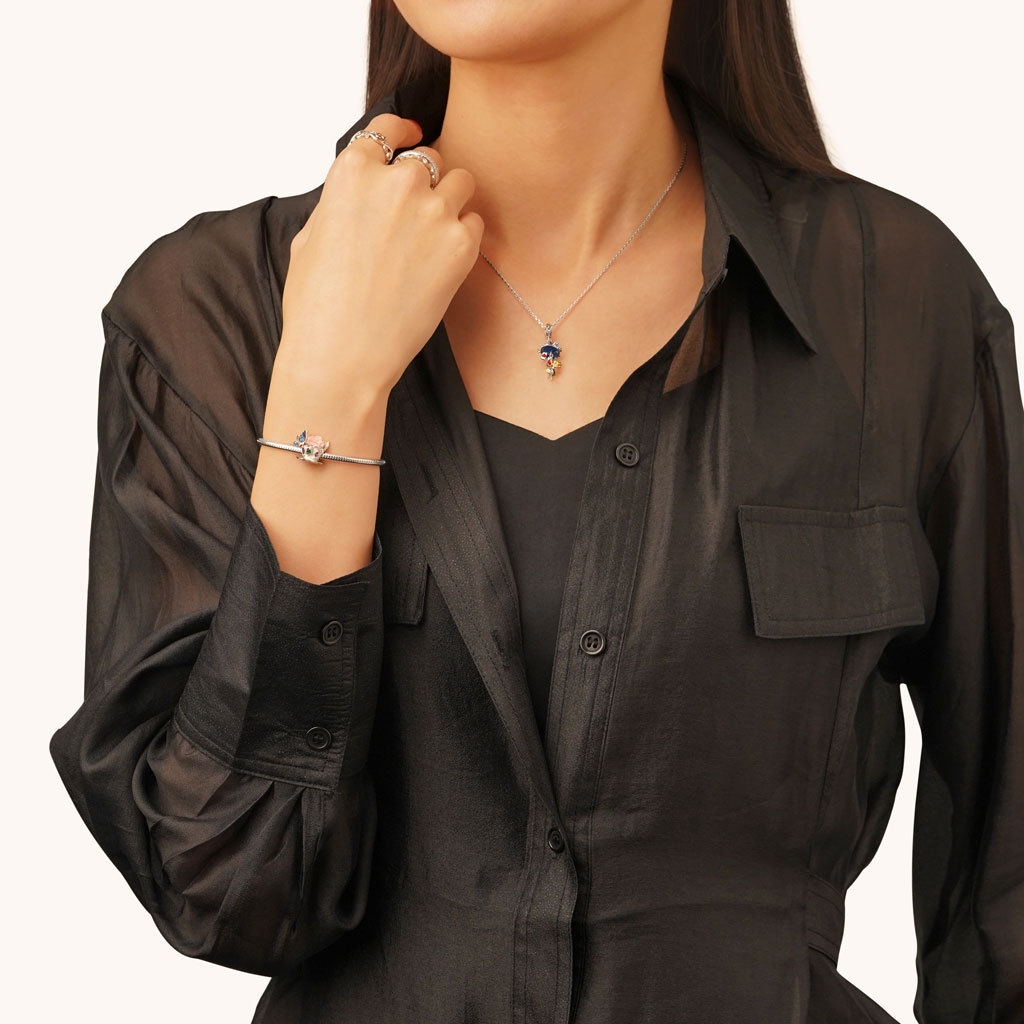 夜光茶杯藍色蝴蝶珠飾 image number 4