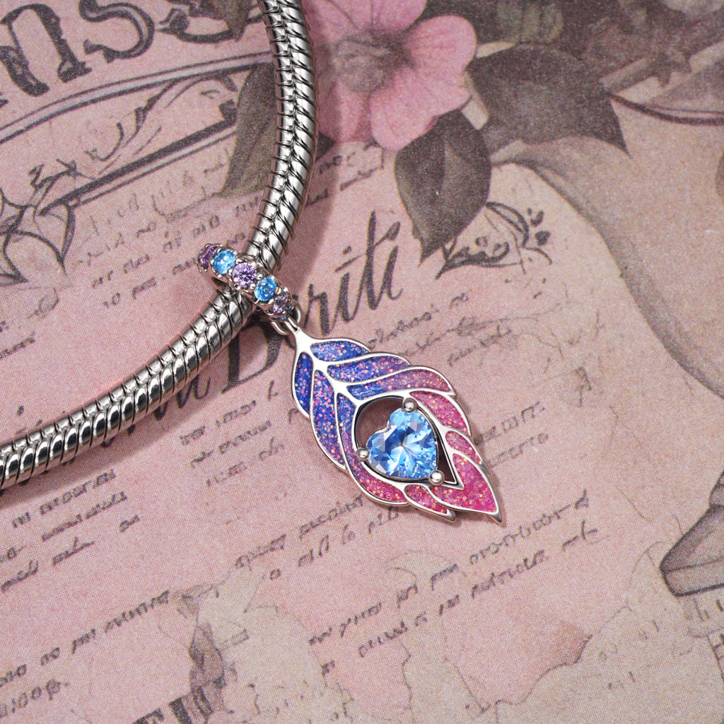 孔雀羽毛吊墜 image number 2