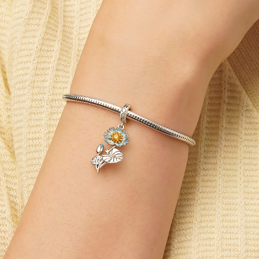 藍色埃及睡蓮吊墜 image number 5