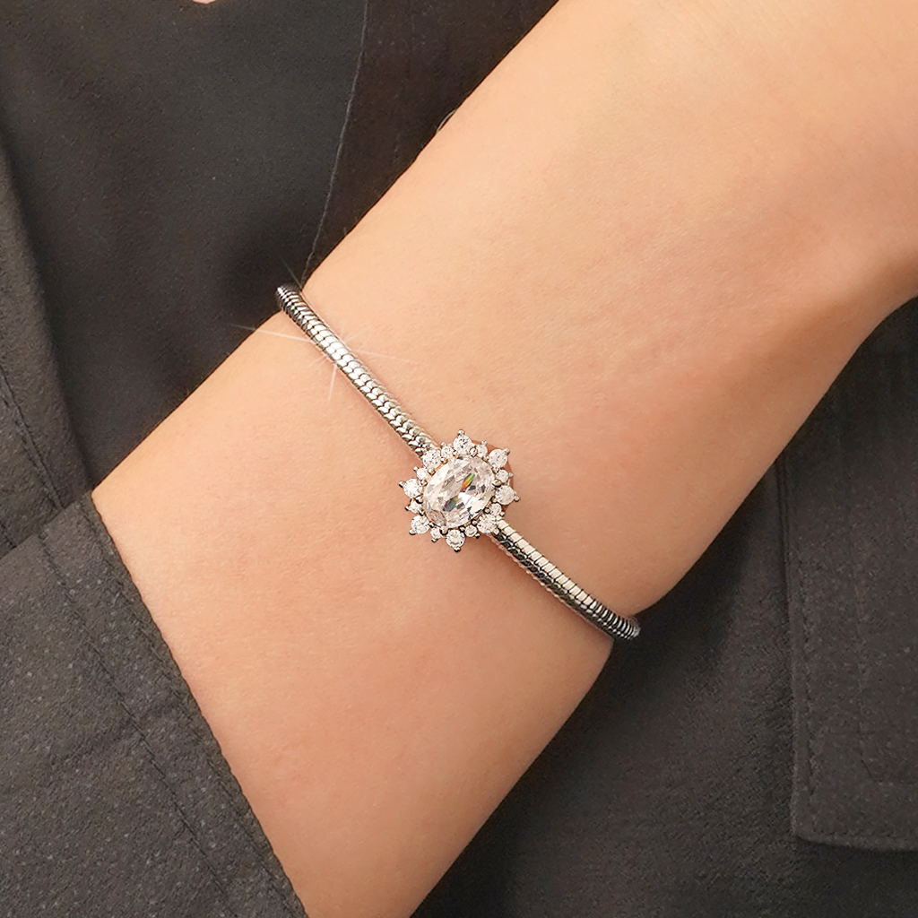 閃亮橢圓形切割CZ寶石珠飾 image number 3