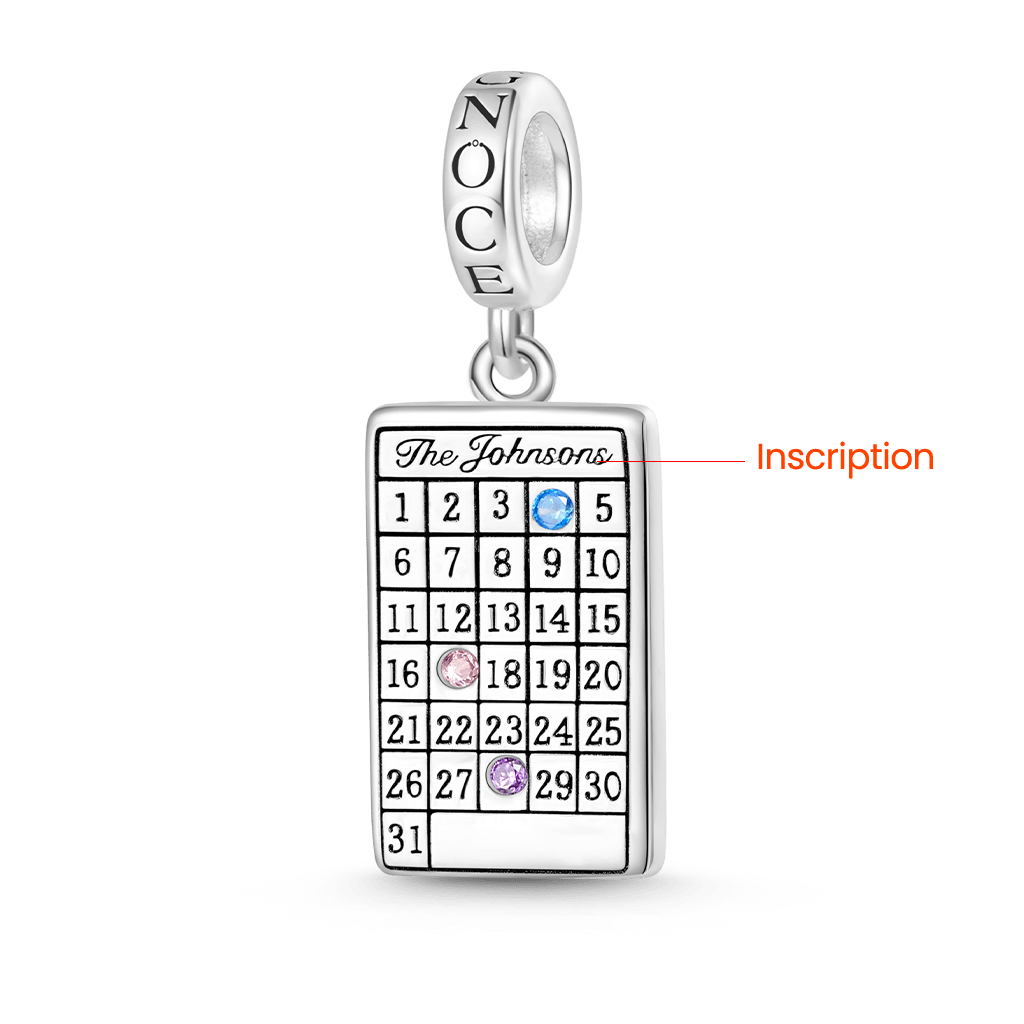 可雕刻日曆生日石吊墜 image number 1