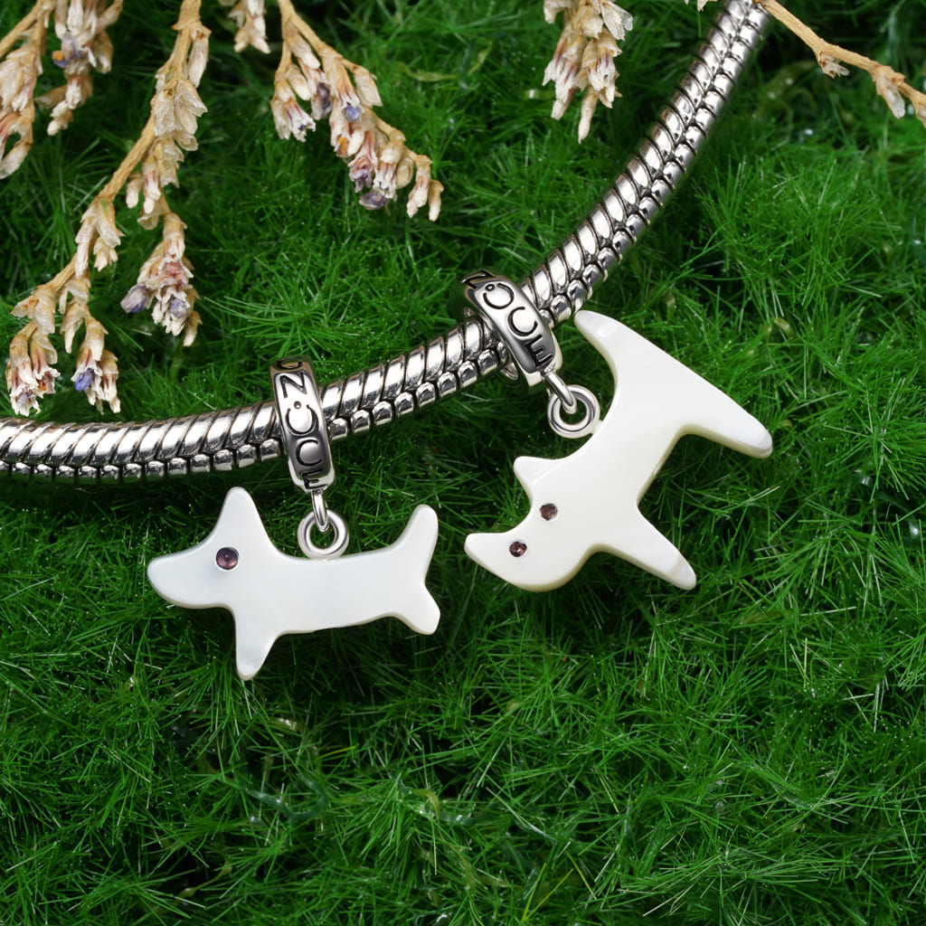 天然貝殼白貓吊墜 image number 2