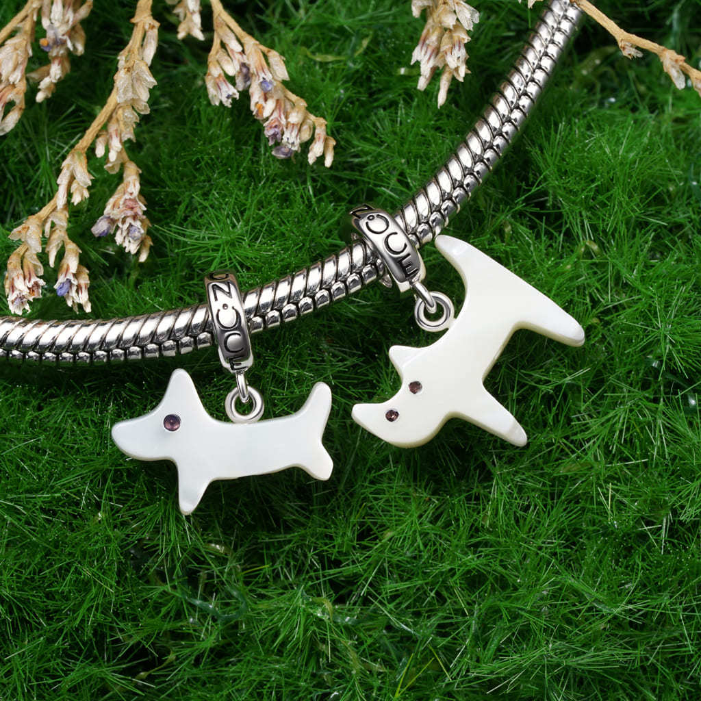 天然貝殼白貓吊墜 image number 2