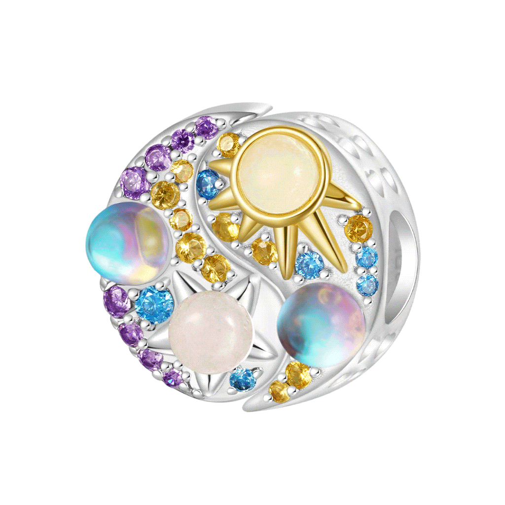 可雕刻星月太極珠飾 image number 0