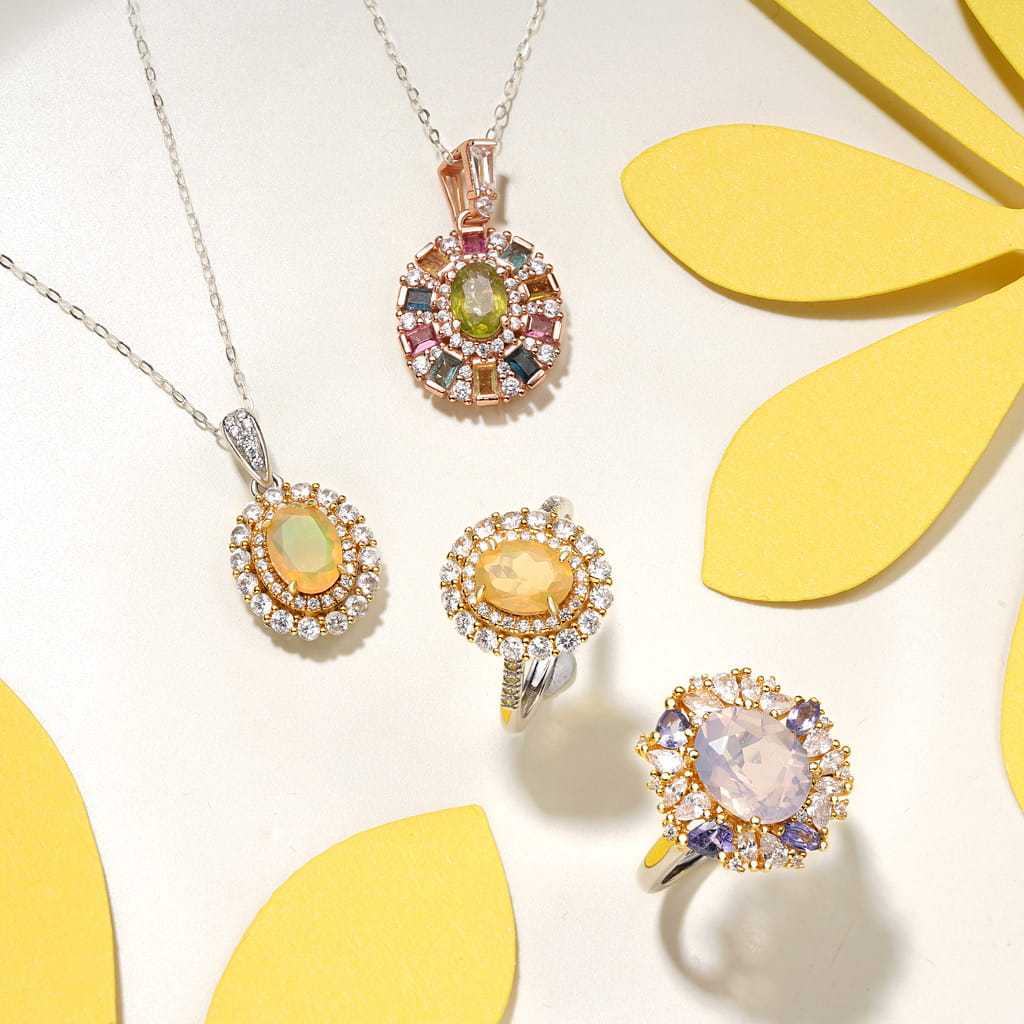 橢圓形切割黃水晶戒指 image number 2