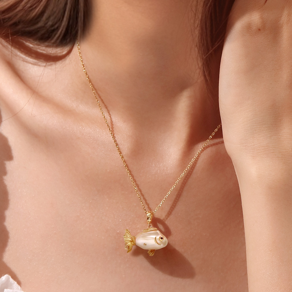 金魚巴洛克珍珠吊墜 image number 3