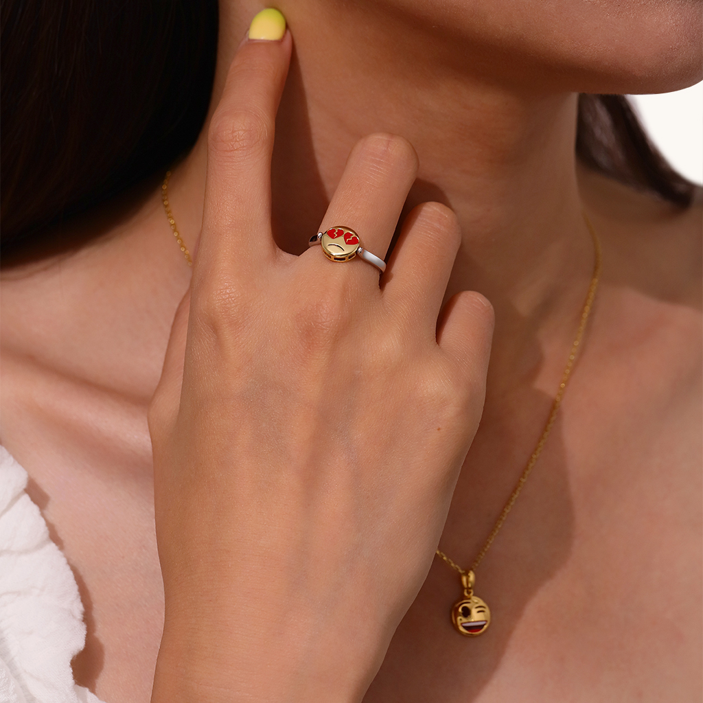 emoji微笑臉可翻轉為悲傷臉戒指 image number 5
