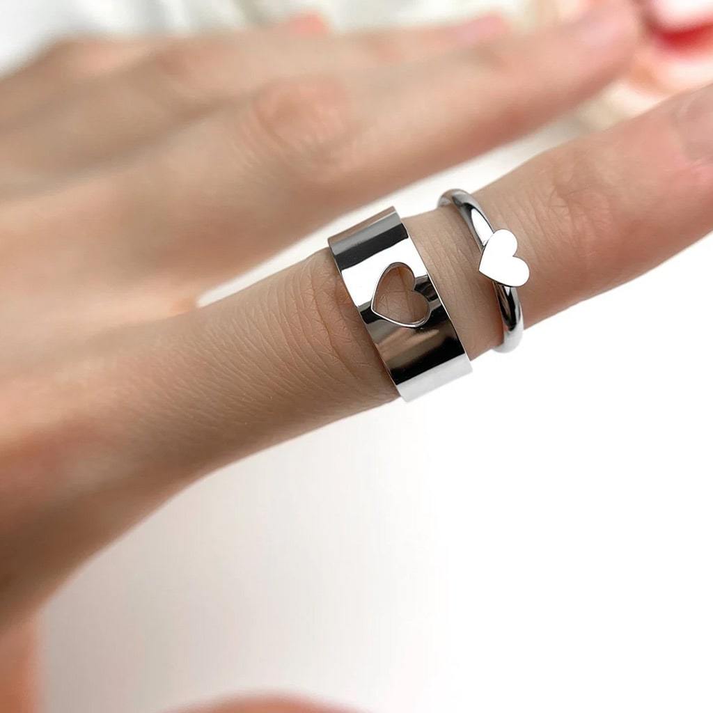 「愛的誓言」心形可調式男戒 image number 1