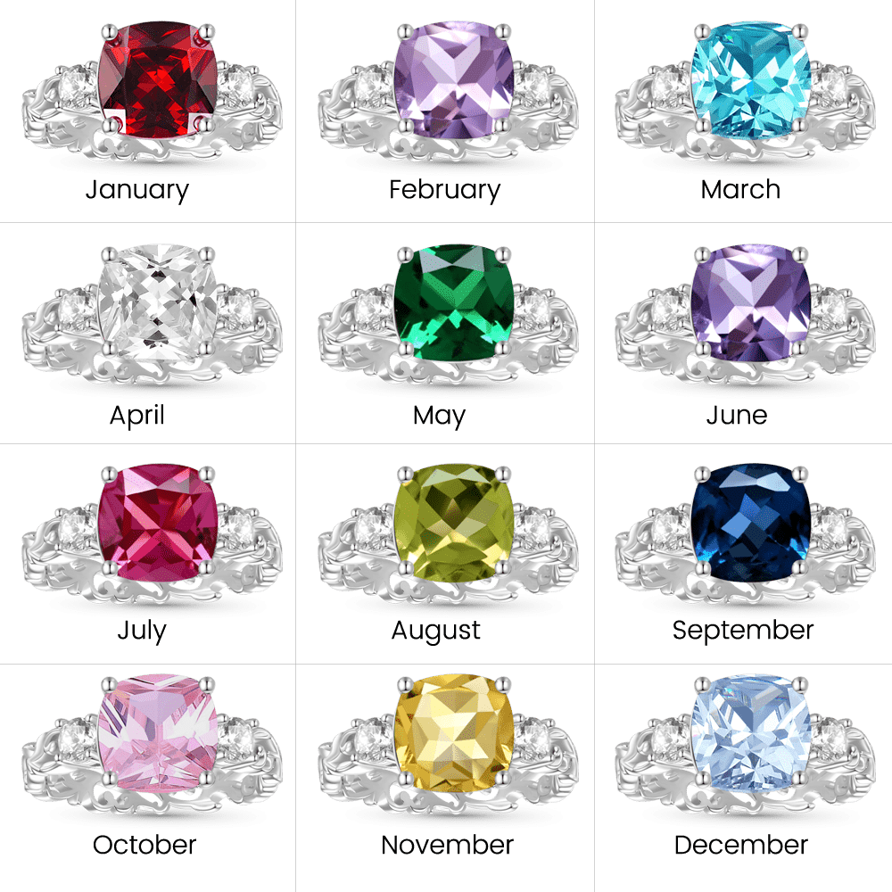 卷草紋生日石戒指 image number 2